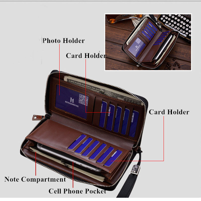 Dizainerio vyriškos piniginės Įžymaus prekės ženklo „Kengūros“ riešo dirželis, sankaba, ilga rankinė, skirta vyriškai, didelės talpos telefono krepšelio kortelių laikiklis