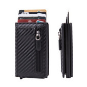 Zovyvol 2022 süsinikkiust rahakott magnetiliselt sulguv RFID vargusvastane krediitkaardihoidja meeste ja naiste alumiiniumkarbiga uus nutikas rahakott