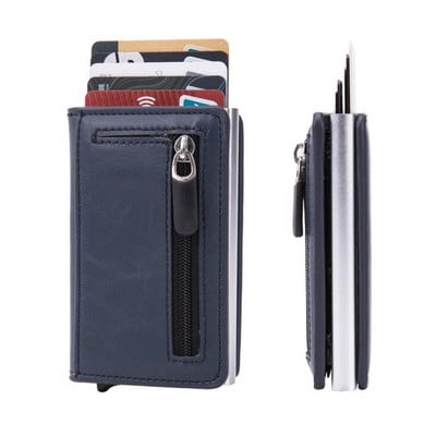 Zovyvol 2022 süsinikkiust rahakott magnetiliselt sulguv RFID vargusvastane krediitkaardihoidja meeste ja naiste alumiiniumkarbiga uus nutikas rahakott