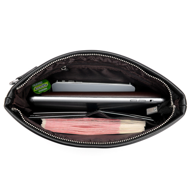 Luxus márka Üzleti Férfi Pénztárca Bőr Férfi Kuplungtáska Érmék Zseb pénztárca Alkalmi boríték Hosszú pénztárcák Férfi praktikus táska iPadhez