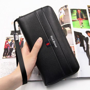 Brand Designer Wristband Πορτοφόλια αρσενικά Πολλά τμήματα Clutch Ανδρικό πορτοφόλι Μακρύ μεγάλο πορτοφόλι κάρτα Ανδρική τσάντα