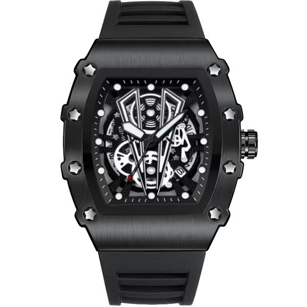 Mechaninis laikrodis su kvadratiniu ciferblatu - atsparus vandeniui