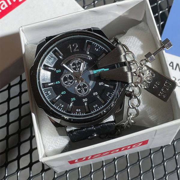 Paprastas vyriškas laikrodis su odiniu dirželiu