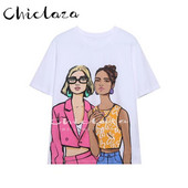 CHICLAZA Ljeto 2022. Ženska modna odjeća s printom Grafičke majice kratkih rukava Ženske majice Ženske majice