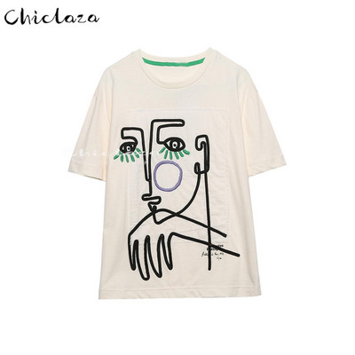 CHICLAZA Ljeto 2022. Ženska modna odjeća s printom Grafičke majice kratkih rukava Ženske majice Ženske majice