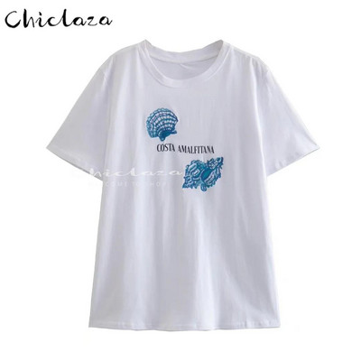 CHICLAZA Ljeto 2022. Ženska modna odjeća s printom Grafičke majice kratkih rukava Ženske majice Ženske majice