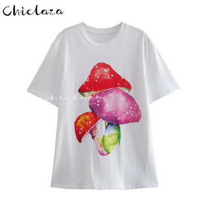 CHICLAZA Ljeto 2022. Ženska modna odjeća s printom Grafičke majice kratkih rukava Ženske majice Ženske majice