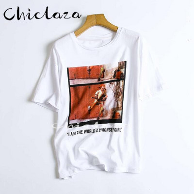 CHICLAZA Ljeto 2022. Ženska modna odjeća s printom Grafičke majice kratkih rukava Ženske majice Ženske majice
