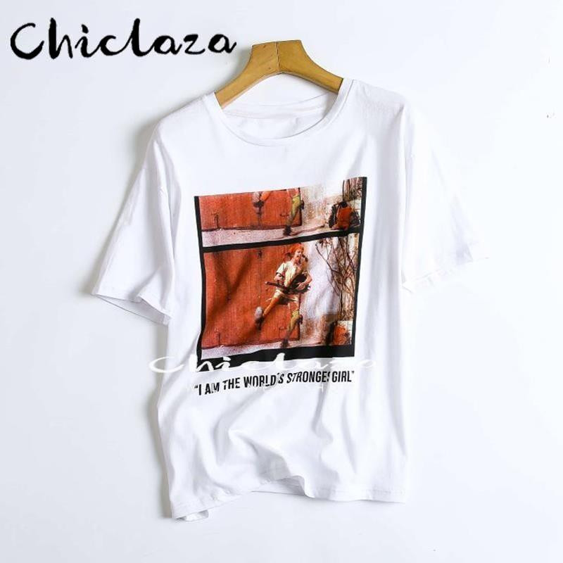 CHICLAZA Ljeto 2022. Ženska modna odjeća s printom Grafičke majice kratkih rukava Ženske majice Ženske majice