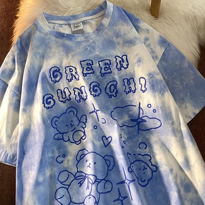 Armas puuvillane karu t-särk tänavariided suvine ülisuur t-särk naiste harajuku lühikeste varrukatega topid T-särk hip hop lips värvitud naljakad ts