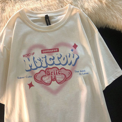 Armas puuvillane karu t-särk tänavariided suvine ülisuur t-särk naiste harajuku lühikeste varrukatega topid T-särk hip hop lips värvitud naljakad ts