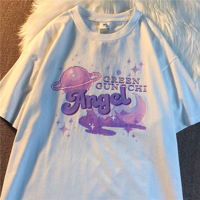 Armas puuvillane karu t-särk tänavariided suvine ülisuur t-särk naiste harajuku lühikeste varrukatega topid T-särk hip hop lips värvitud naljakad ts