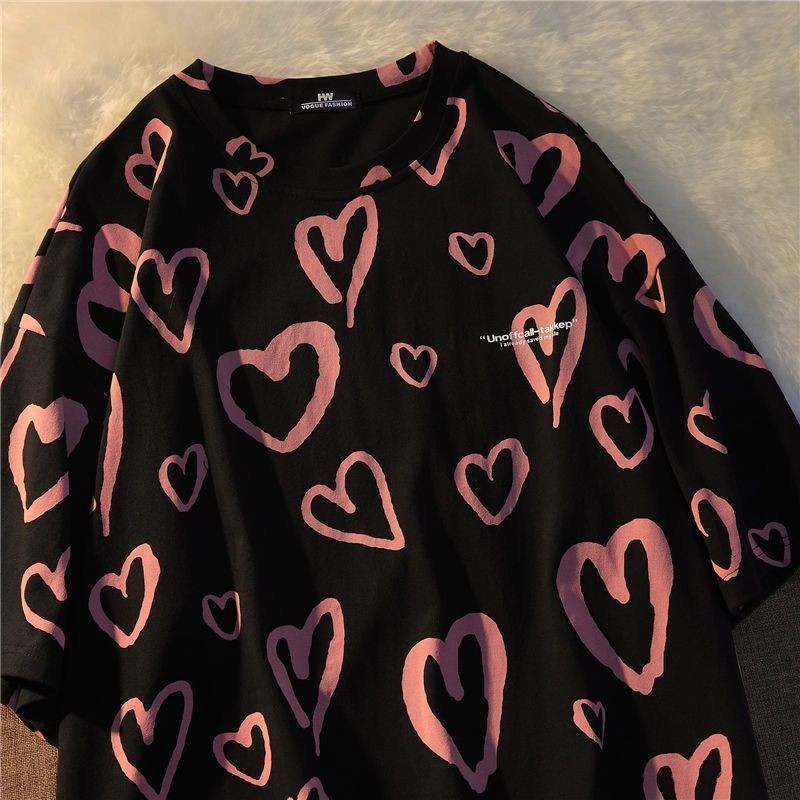 Armas puuvillane karu t-särk tänavariided suvine ülisuur t-särk naiste harajuku lühikeste varrukatega topid T-särk hip hop lips värvitud naljakad ts