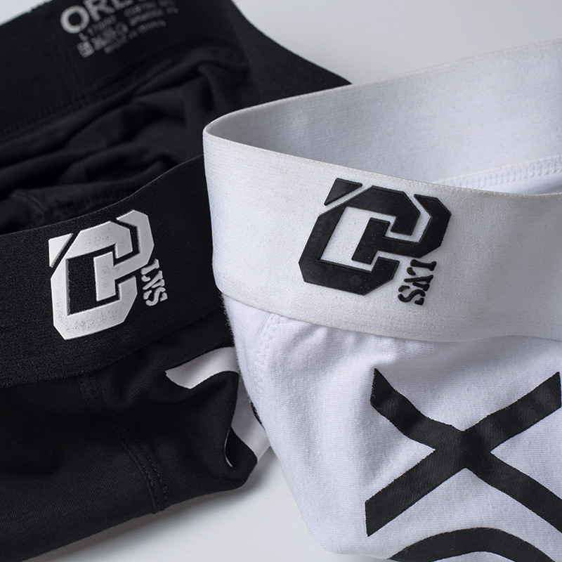 ORLVS Férfi Boxer Szexi Fehérnemű puha hosszú boxershortok Pamut puha alsónadrág Férfi bugyi 3D táska Rövidnadrág Alsónadrág Rövidnadrág