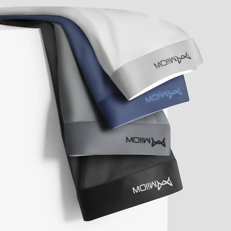 MiiOW 4db Lot Férfi boxer rövidnadrág Grafén  jég selyem fehérnemű Férfi boxer zökkenőmentes légáteresztő férfi bugyi L-5XL