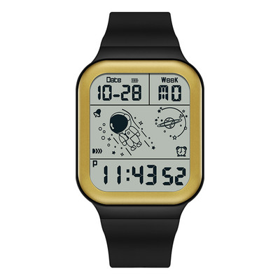 Vandeniui atsparus elektroninis vyriškas laikrodis su silikoniniu dirželiu