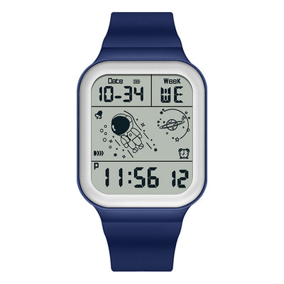 Vandeniui atsparus elektroninis vyriškas laikrodis su silikoniniu dirželiu