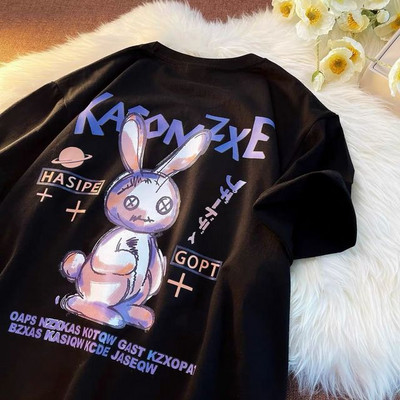 Madingi Little Bears Spausdinti Juokingi grafiniai marškinėliai Vasariniai balti medvilniniai Estetiniai viršutiniai viršūnės Dideli Kpop Moteriški Mieli marškinėliai