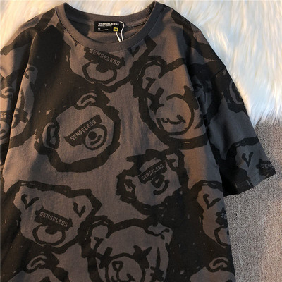 Madingi Little Bears Spausdinti Juokingi grafiniai marškinėliai Vasariniai balti medvilniniai Estetiniai viršutiniai viršūnės Dideli Kpop Moteriški Mieli marškinėliai