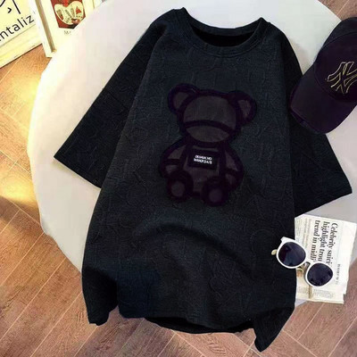 Madingi Little Bears Spausdinti Juokingi grafiniai marškinėliai Vasariniai balti medvilniniai Estetiniai viršutiniai viršūnės Dideli Kpop Moteriški Mieli marškinėliai