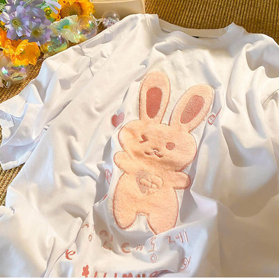 Madingi Little Bears Spausdinti Juokingi grafiniai marškinėliai Vasariniai balti medvilniniai Estetiniai viršutiniai viršūnės Dideli Kpop Moteriški Mieli marškinėliai