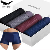 4db/tétel Férfi Bugyi Férfi Alsónadrág Férfi Pack Rövidnadrág Boxer Fehérnemű Slip Homme Calzoncillos Bambusz Lyuk nagy méret 5XL6XL7XL