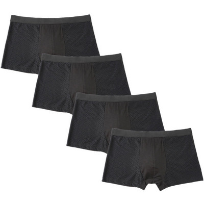 4db/tétel Férfi Bugyi Férfi Alsónadrág Férfi Pack Rövidnadrág Boxer Fehérnemű Slip Homme Calzoncillos Bambusz Lyuk nagy méret 5XL6XL7XL