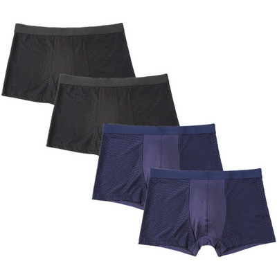 4db/tétel Férfi Bugyi Férfi Alsónadrág Férfi Pack Rövidnadrág Boxer Fehérnemű Slip Homme Calzoncillos Bambusz Lyuk nagy méret 5XL6XL7XL