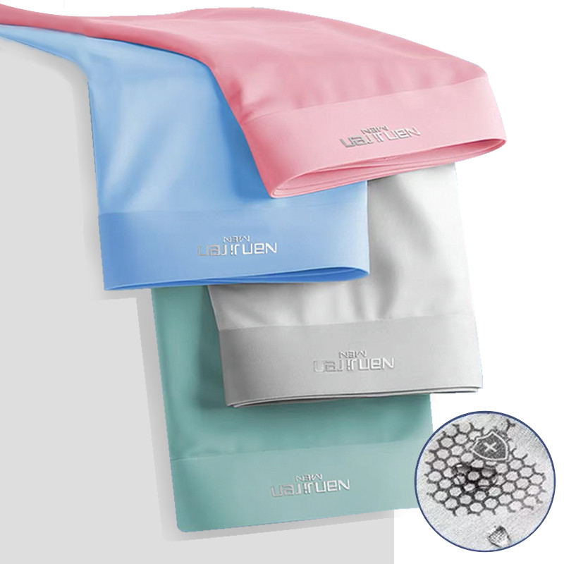 Bokseriai Vyriški Bokseriniai apatiniai Plokščios Kelnės Šilkinės Sausos Ir Patogios Vyriškos Apatinės Kelnaitės Kvėpuojančios Kelnaitės plonos Sexy Men BoxerŠortai 4XL