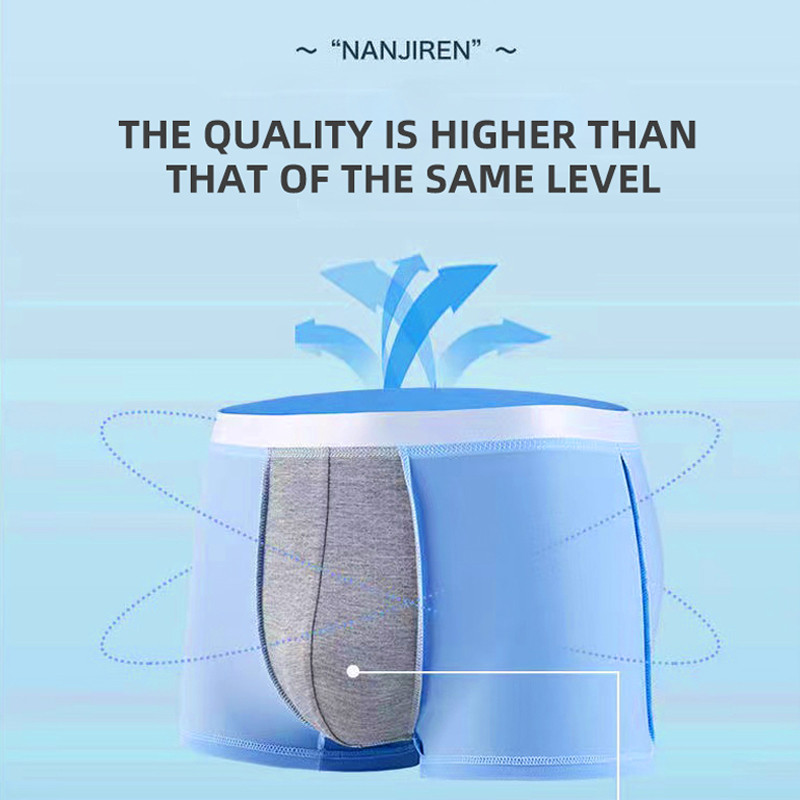 Bokseriai Vyriški Bokseriniai apatiniai Plokščios Kelnės Šilkinės Sausos Ir Patogios Vyriškos Apatinės Kelnaitės Kvėpuojančios Kelnaitės plonos Sexy Men BoxerŠortai 4XL