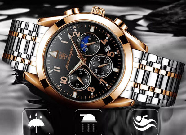 Metallist ja ökonahast rihmaga meeste käekell