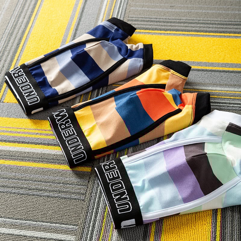 Bokser Meeste Aluspüksid Bränd Luksuslik Puuvillane Noorte Spordipesu Meeste Aluspüksid Bokserid Triibud Seksikas Aluspüksid