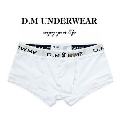 Férfi Rózsaszín Szürke Fekete Fehérnemű Alacsony derékú Szexi fiúshort üzleti gomb Design dagály boxer pamut egyszínű betűk