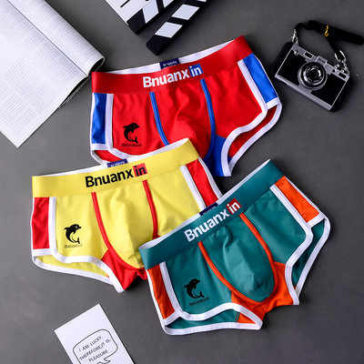 3 db/Lot Férfi Bugyik Pamut Fehérnemű Boxerek Alsónadrágok Férfi Divat Dolphin Boxernadrágok Trendek Ifjúsági személyiség Alsónadrágok Homme