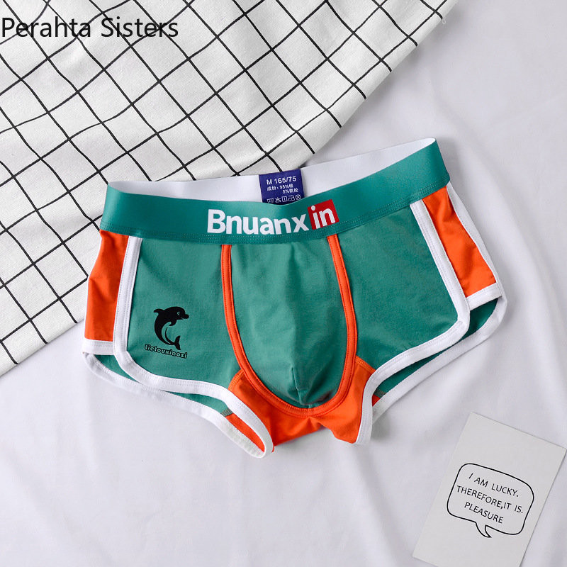 3 db/Lot Férfi Bugyik Pamut Fehérnemű Boxerek Alsónadrágok Férfi Divat Dolphin Boxernadrágok Trendek Ifjúsági személyiség Alsónadrágok Homme