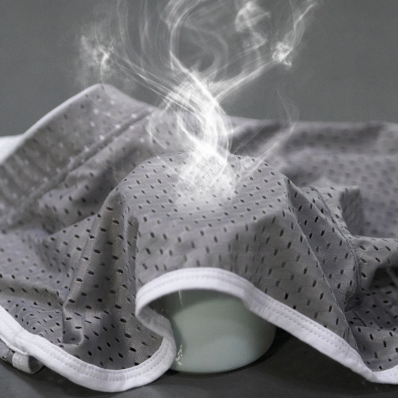 Új Ah Luo Ppant Ice Silk Mesh Hole Légáteresztő Laza Férfi Boxer Rövid Kényelmes Magas Elasztikus Otthoni Nadrág Sport Férfi Fehérnemű B66