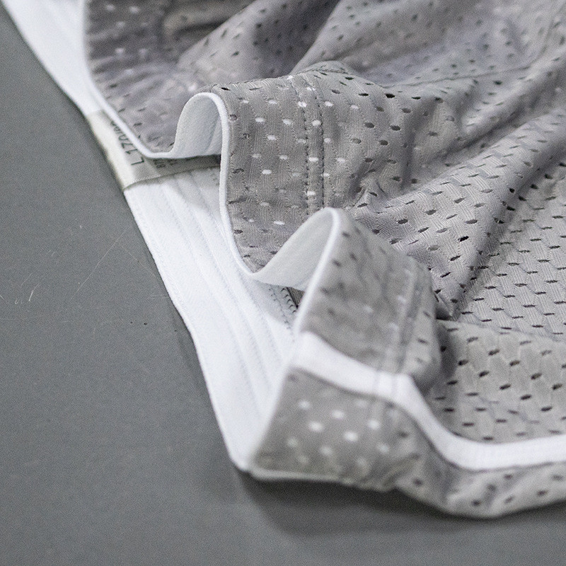 Új Ah Luo Ppant Ice Silk Mesh Hole Légáteresztő Laza Férfi Boxer Rövid Kényelmes Magas Elasztikus Otthoni Nadrág Sport Férfi Fehérnemű B66