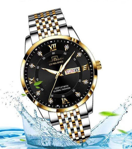 Elegáns, rozsdamentes acél férfi karóra