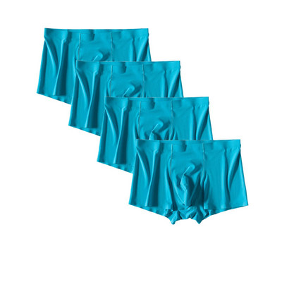 4vnt./stal. Besiūliai vyriški bokseriai Prabangūs šilko bokseriai apatiniai spandeksas 3D tarpkojo bokseris nailoniniai apatiniai šortai, šlifavimo