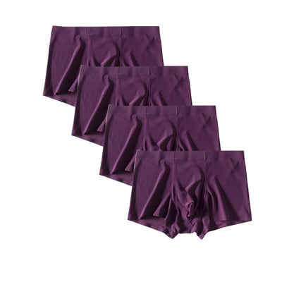 4vnt./stal. Besiūliai vyriški bokseriai Prabangūs šilko bokseriai apatiniai spandeksas 3D tarpkojo bokseris nailoniniai apatiniai šortai, šlifavimo