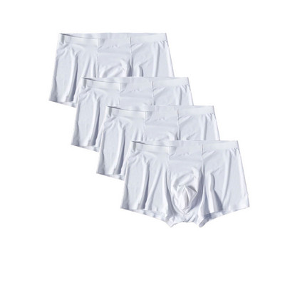 4vnt./stal. Besiūliai vyriški bokseriai Prabangūs šilko bokseriai apatiniai spandeksas 3D tarpkojo bokseris nailoniniai apatiniai šortai, šlifavimo