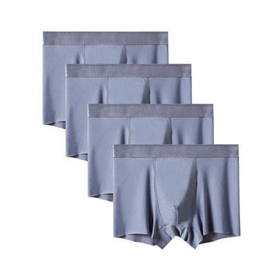 4vnt./stal. Besiūliai vyriški bokseriai Prabangūs šilko bokseriai apatiniai spandeksas 3D tarpkojo bokseris nailoniniai apatiniai šortai, šlifavimo