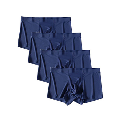 4vnt./stal. Besiūliai vyriški bokseriai Prabangūs šilko bokseriai apatiniai spandeksas 3D tarpkojo bokseris nailoniniai apatiniai šortai, šlifavimo