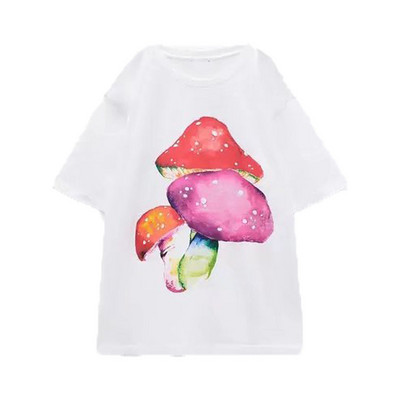 Zach AiIsa primăvară și vară nou temperament simplu și versatil tricou cu mâneci scurte cu gât rotund, drept, casual, imprimat