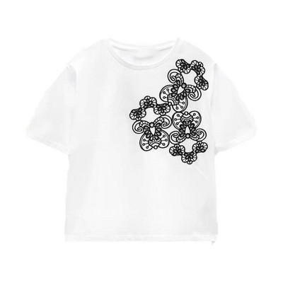 Zach AiIsa primăvară și vară nou temperament simplu și versatil tricou cu mâneci scurte cu gât rotund, drept, casual, imprimat