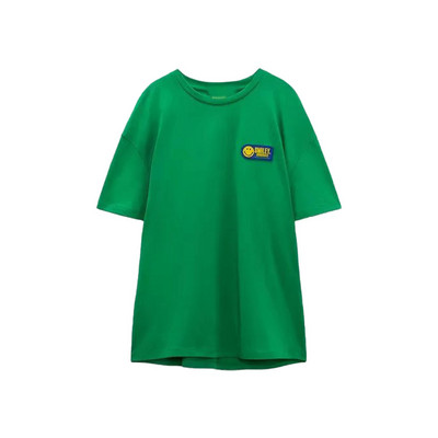 Zach AiIsa primăvară și vară nou temperament simplu și versatil tricou cu mâneci scurte cu gât rotund, drept, casual, imprimat