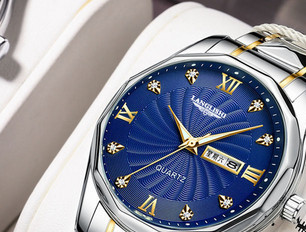 Elegáns férfi karóra fém szíjjal