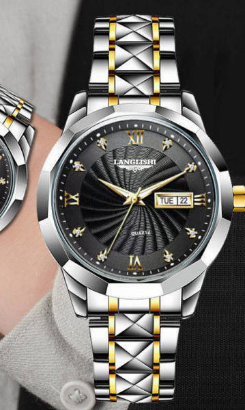 Elegáns férfi karóra fém szíjjal