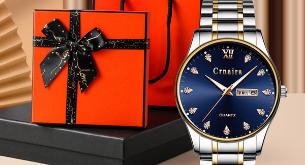 Elegáns férfi karóra fém szíjjal