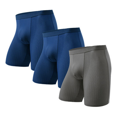 3 DB Hálós Férfi Fehérnemű Férfi Fehérnemű Szexi Hot Long Boxer Rövidnadrágok Férfi Boxer Férfi Bugyik Boxerek Férfi Boxer Homme Férfi Boxer